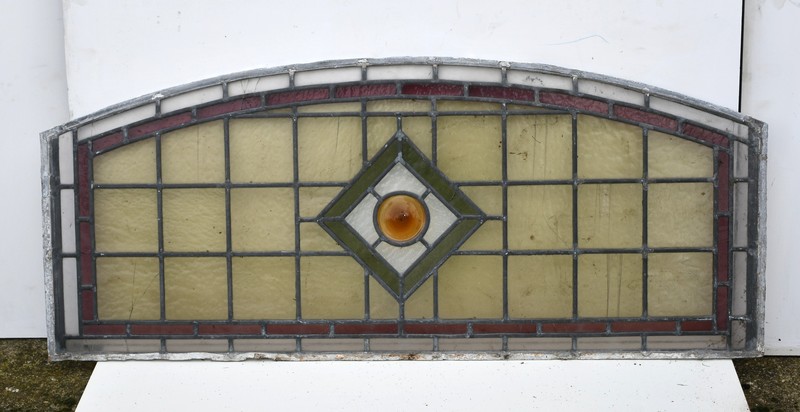 Pair Leaded Glass Panels