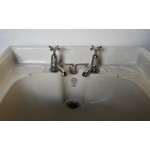 Edwardian Roll Edge Basin on Enamelled Cast Iron Stand