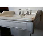 Edwardian Roll Edge Basin on Enamelled Cast Iron Stand