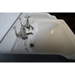 Edwardian Roll Edge Basin on Enamelled Cast Iron Stand