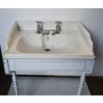 Edwardian Roll Edge Basin on Enamelled Cast Iron Stand