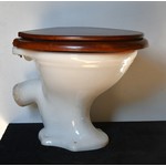 Edwardian Toilet Pan with Mahogany Seat