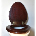 Edwardian Toilet Pan with Mahogany Seat