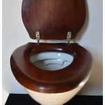 Edwardian Toilet Pan with Mahogany Seat