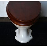Edwardian Toilet Pan with Mahogany Seat