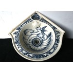 Blue and White Corner Basin