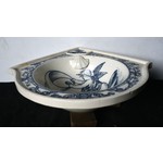 Blue and White Corner Basin