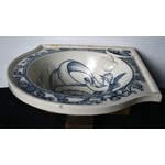 Blue and White Corner Basin