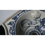 Blue and White Corner Basin