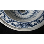 Blue and White Corner Basin
