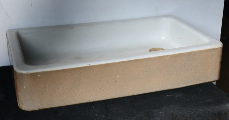 Cane and White Shallow Sink