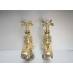 Pair Victorian Brass Bath Taps