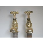 Pair Victorian Brass Bath Taps